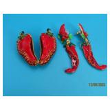 (2prs) Bling CHILI PEPPER signed Earrings