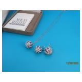 New NOLAN MILLER Purple & Bling Necklace & Earring