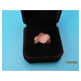 Sterling CZ White~Chocolate Swirl sz5.75 Ring 5g