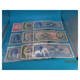 (9) c1960s MEXICO Uncirculated Currency Bills