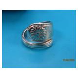 Sterling FlowerEmbossed FullWrap sz6.5 Ring 6.8g
