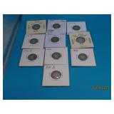 (10) asst US Silver Barber Dimes