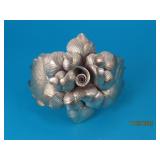 Sterling Intric RoseLeaf Cuff 2.25" Bracelet 30g