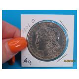 1901o Morgan AU Silver Dollar Coin