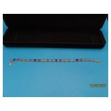 Stunning 10kt Gold 19-GemStone 7" Bracelet 4.7g