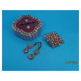 2.25" Bling MultiStone Metal Stash Box Earring/Pin