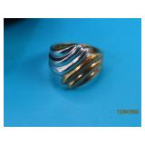 18kt GE plate Two Tone Woven sz6 Ring