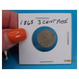 1865 Nickel 3cent Piece US Coin