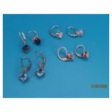 (4prs) Sterling & Stone 1/2" Loop Earrings 6.5g