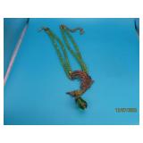 HEIDI DAUS "For The Birds" Grn Hummingbird Necklce