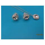 SWAROVSKI Bling Earring & 16" Necklace SET