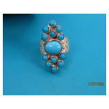 JAY KING BlueStone Cluster Sterling sz6 Ring 6g