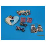 5pcs PUSSY CAT Themed Designer Sgd Pins Earrings