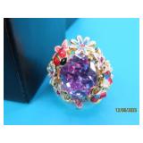 Purple Topaz FlowerScene sz6 Ring
