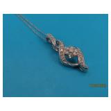 10kt White Gold & Diamond? 19" Necklace & Pend 2g