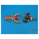 (2) Designer Metal LOBSTER Fashion Bling 3" Pins