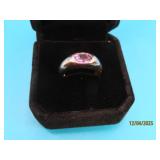 Sterling Purple Cut Amethyst sz7 Ring 4g
