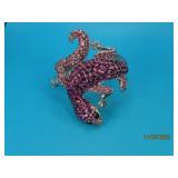 Purple & Pink Rhinestone GECKO Wrap 2" Bracelet