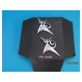 vintage "Pin Pairs" Pussy Cat 1" Pins Art Deco