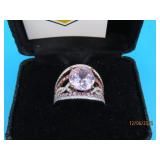 New vtg WIECK BevHills sz6 Ring Purple Bling Stone