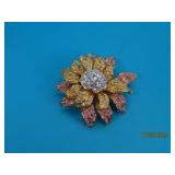 NOLAN MILLER 3color Flower Bling 2.5" Pin Brooch