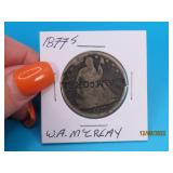 1877s Seated Liberty Half Dollar W.A. McCREAY Stmp