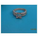 Sterling CZ Solitaire Type sz7.25 Ring 4.5g