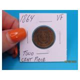 1864 US 2cent Piece Coin