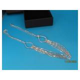 Sterling SquareLinked MultiStrand 17" Necklace 15g