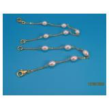 (2) Sterling 7" Bracets goldtone PearlType EXC 7g