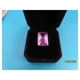 Sterling lg rectanglecut Amethyst sz6 Ring 12.5g