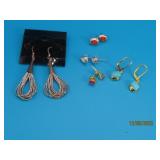 (5prs) Sterling Earrings SolitaireType & LiqDangle