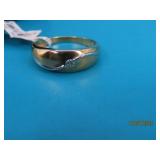New 10kt Gold & Diamond Mens Wedding Ring 3.2g