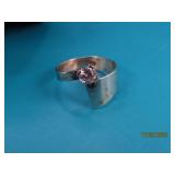 Modernistic CZ Sterling singlestone sz8 Ring 2g