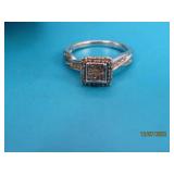 Sterling MultiStone sz6.75 Ring 2.6g SolitaireFrnt