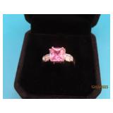 Sterling & Pink Stone sz7 Ring 4.5g