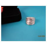 Sterling CrinkleWave sz5 Ring Bright Silver