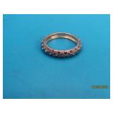 Sterling FullBand Blue Stone sz5.75 Ring 2.5g