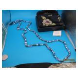 New vtg QVC Honora Collec Amethyst Pearl Necklace