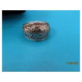 Sterling FilagreeScrollWork Wide sz6.75 Ring 4.5g