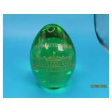 2007 Solid Green Art Glass WHITE HOUSE Paperweight