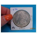 1896 Morgan AU Silver Dollar Coin