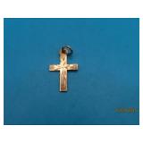 10kt Gold 5/8" Cross Charm Small Pendant 0.2g