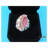 C POLLACK Relios Sterling Rhodo & MOP sz6 Ring 11g