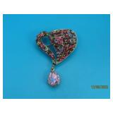 New Rhinestone MultiColor teardrop Pin~Brooch sgd