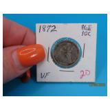 1872 Seated Liberty Dime