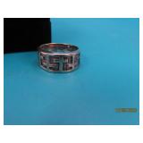 Sterling GREEK Symbol sz8 Ring 6g