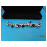 Sterling Milor ChaCha Charm 7" Bracelet 45g