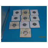 (10) asst Silver US Barber Dimes
