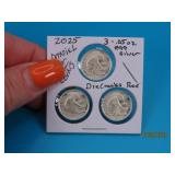 (3) Daniel Carr Silver Rounds lotBBBB